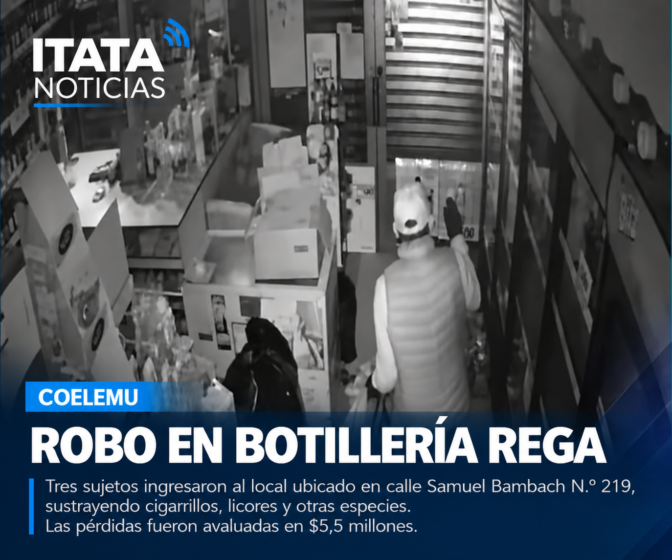 Robo en botillería Rega de Coelemu
