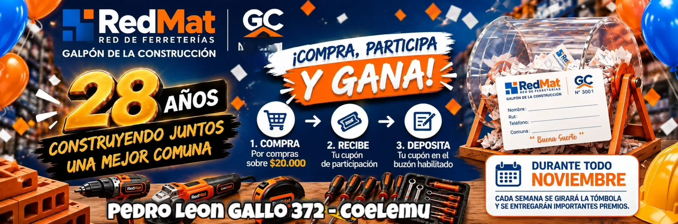 Publicidad RedMat - Galpón de la Construcción